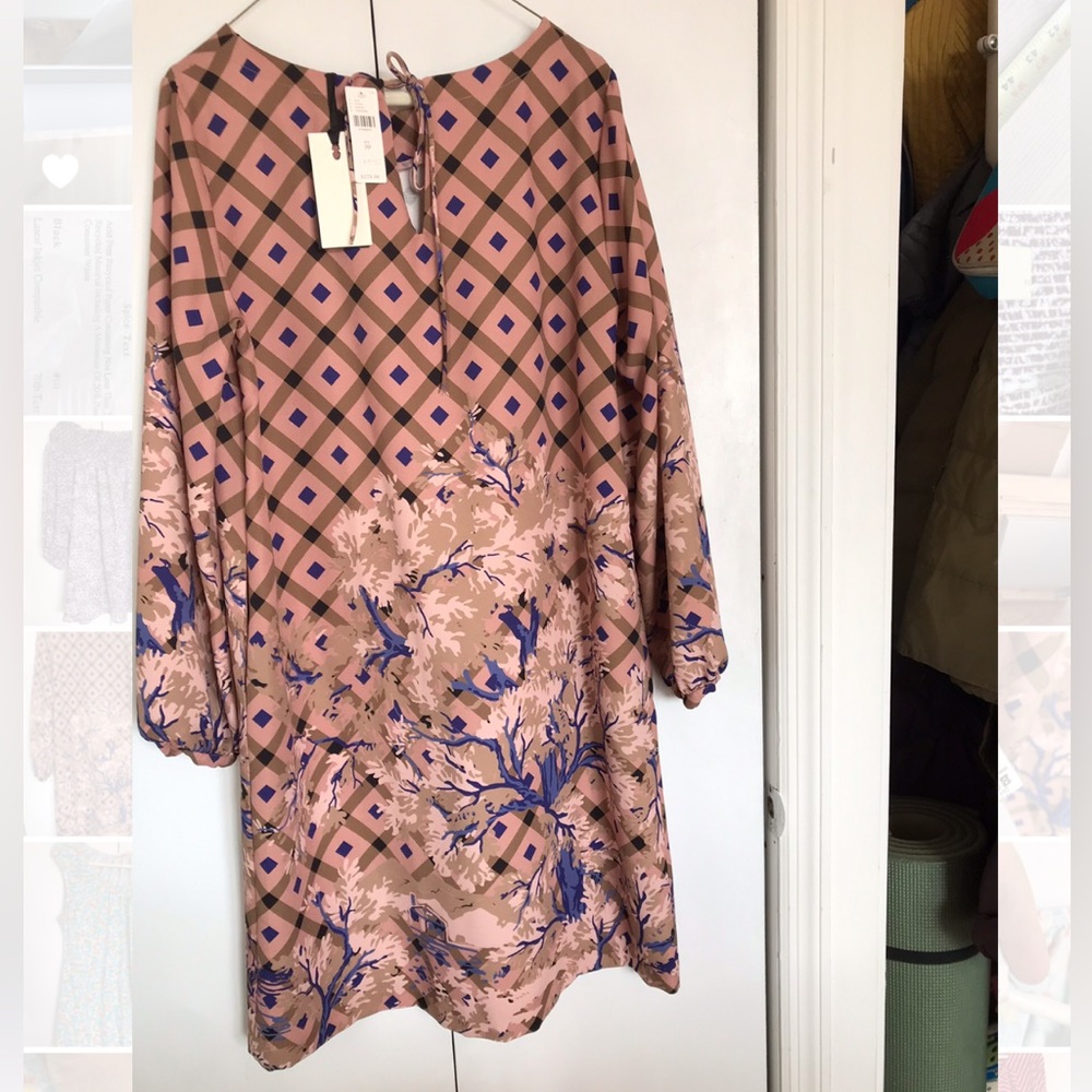New Ottod Ame Anthropologie Women's Mara Tunic Long Sleeve Shift Dress Size 10